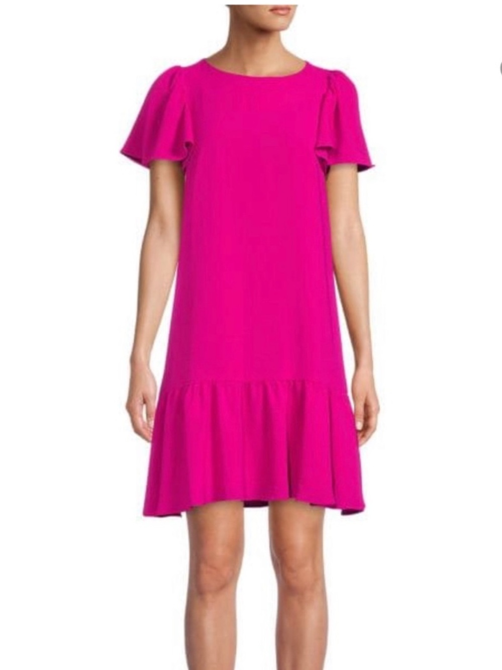 DKNY Flutter Sleeve Shift Dress Women 2 Raspberry Pink NWT